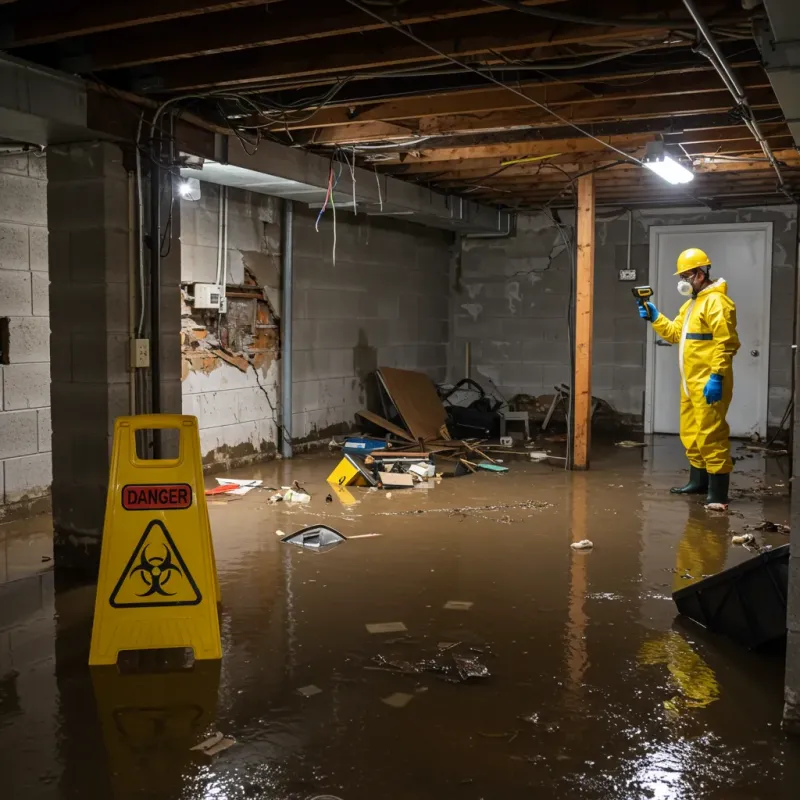 Flooded Basement Electrical Hazard in Sulphur, OK Property