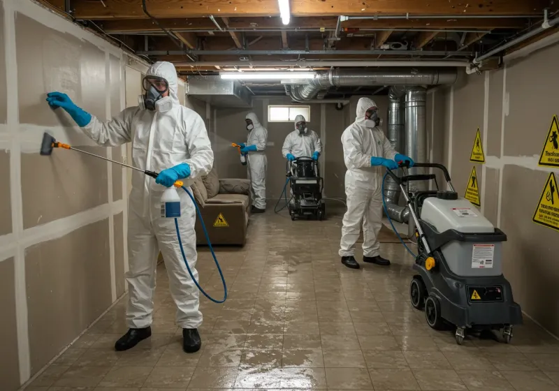 Basement Moisture Removal and Structural Drying process in Sulphur, OK